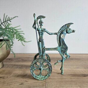 Vintage Riproduzione Archeologica Italy Bronze Greek Athenian Warrior